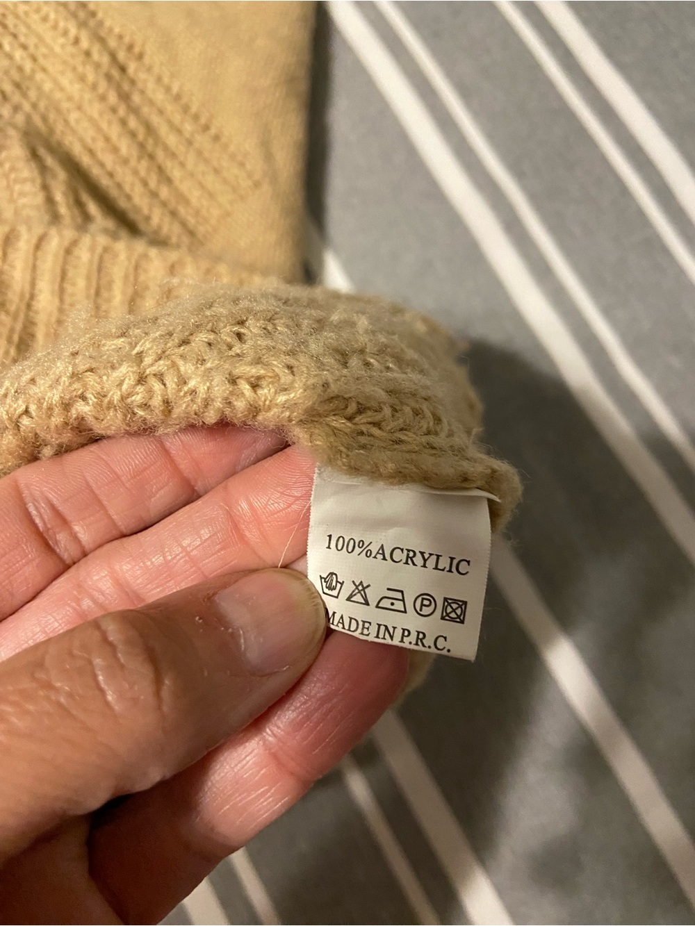 Source Unknown Camel Crewneck Chunky Knit Sweater - Picture 5 of 5